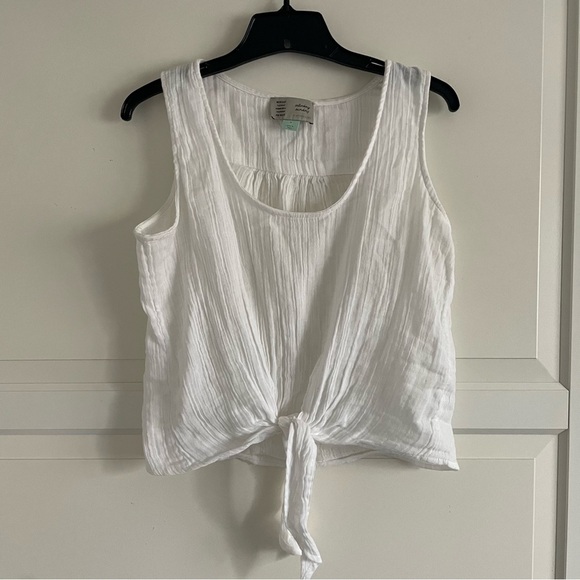 Anthropologie Saturday Sunday gauzy tie front white 2 pc pant set 20818 - Picture 4 of 16